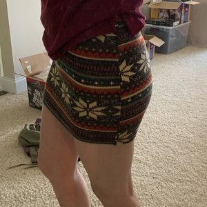 Knit mini skirt